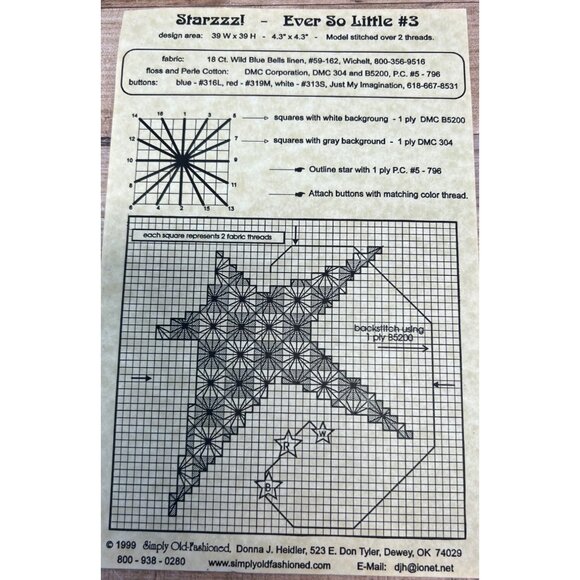 Star-Spangled Cross-Stitch Pattern "Starzzl" Design  Patriotic Theme - Picture 3 of 3